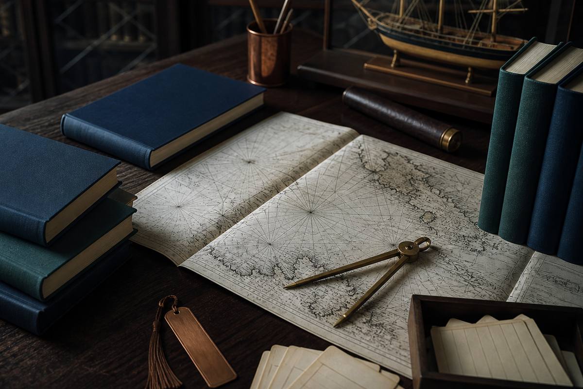Editorial scene for A Library for a Small Crew